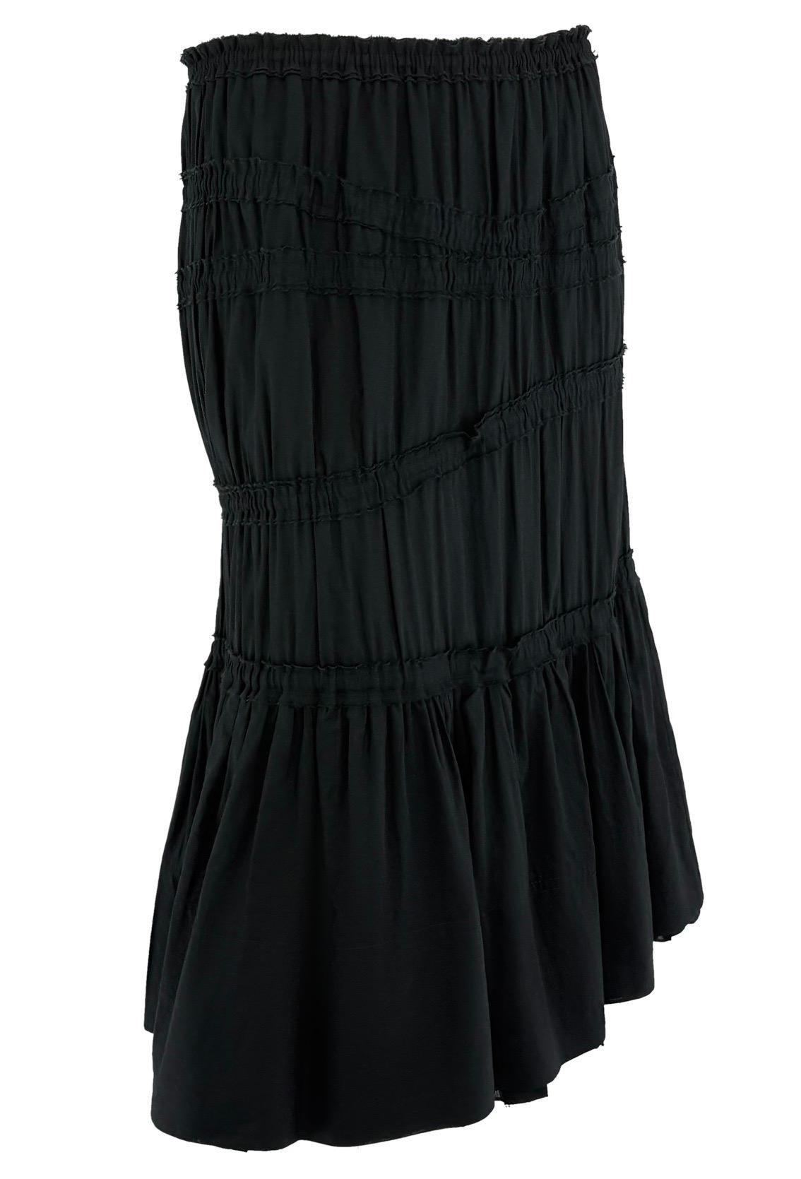 F/W 2001 Yves Saint Laurent by Tom Ford Black Mid - Length Flare Skirt - RealList