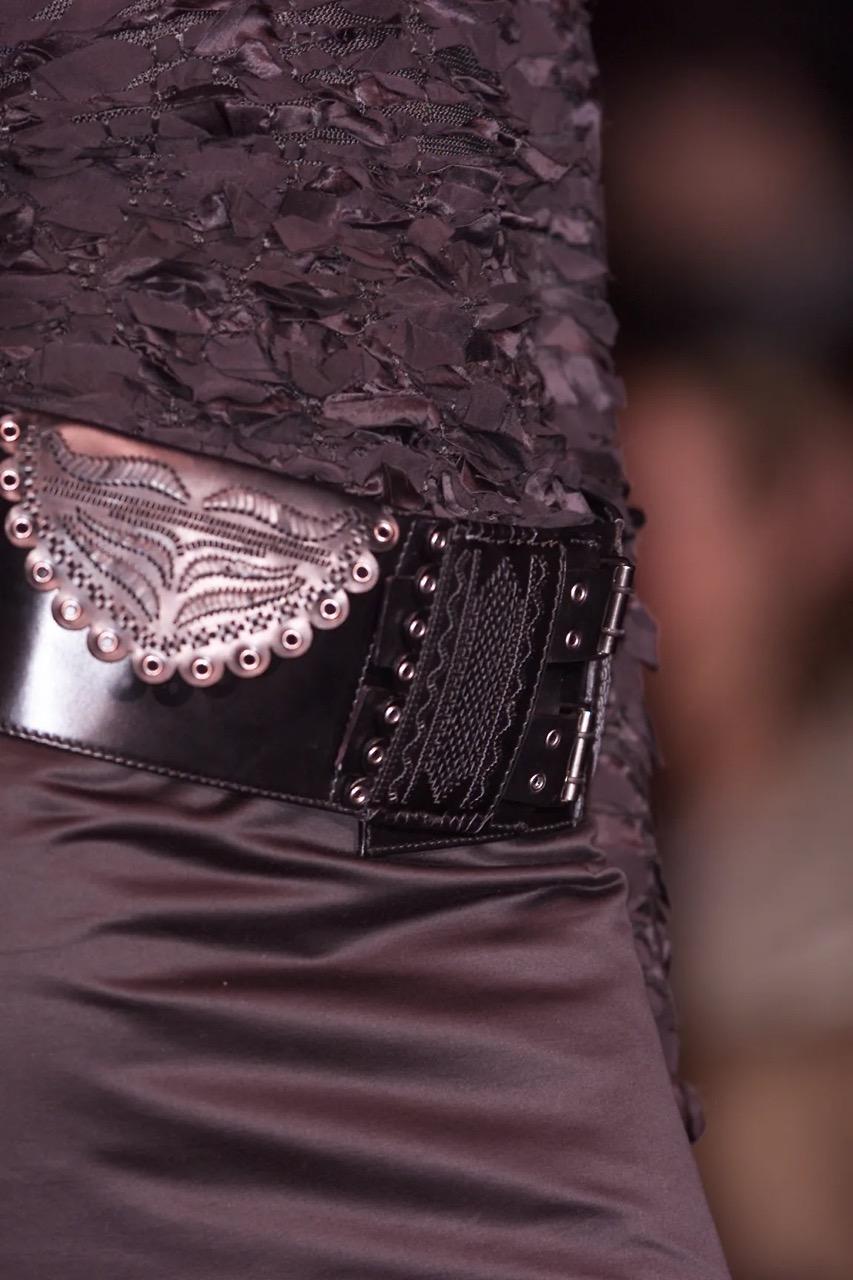 F/W 2001 Yves Saint Laurent by Tom Ford Black Ribbon Knit Sweater Top - RealList