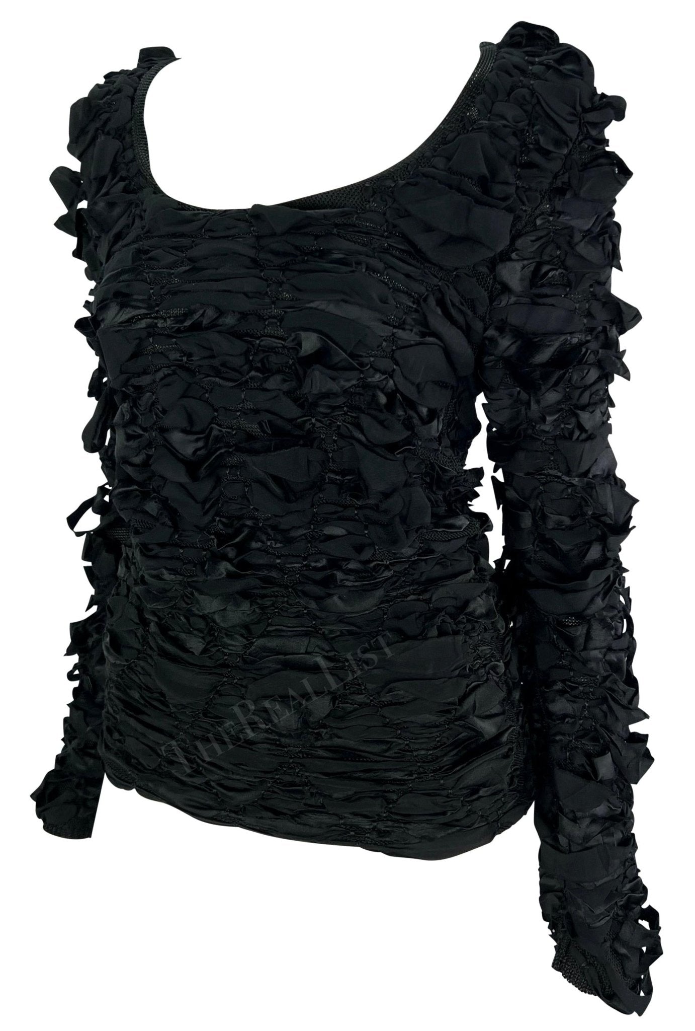 F/W 2001 Yves Saint Laurent by Tom Ford Black Ribbon Runway Sweater - RealList