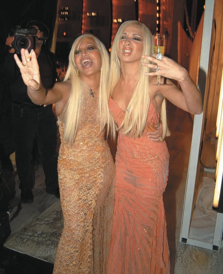 F/W 2002 Atelier Versace by Donatella Maya Rudolph Sheer Orange Sequin Gown - RealList