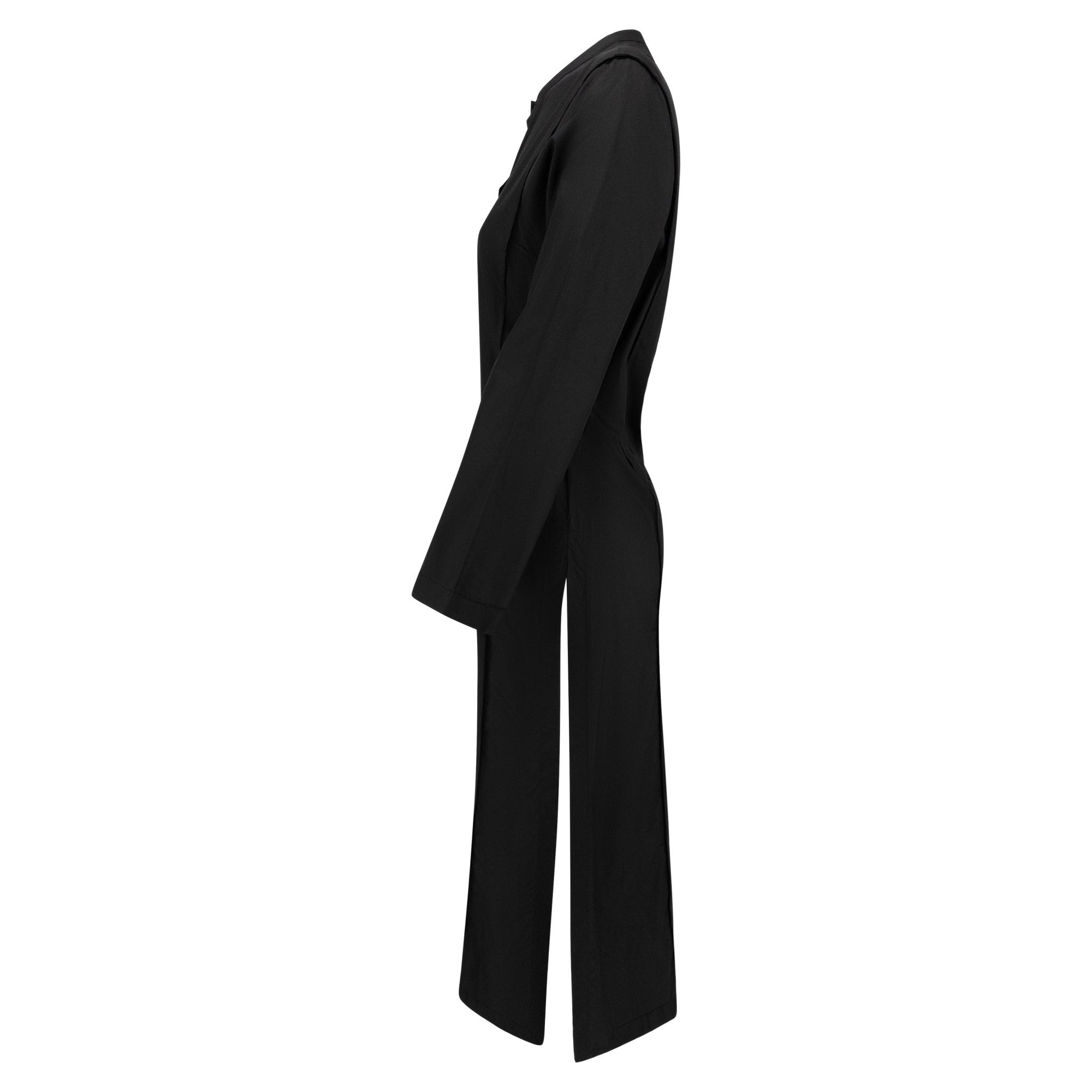 F/W 2002 Calvin Klein Collection Runway Black Keyhole High - Slit Tunic Top - RealList