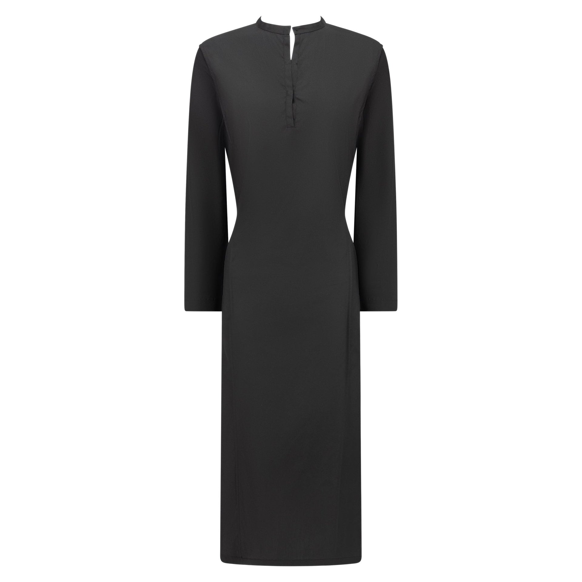F/W 2002 Calvin Klein Collection Runway Black Keyhole High - Slit Tunic Top - RealList