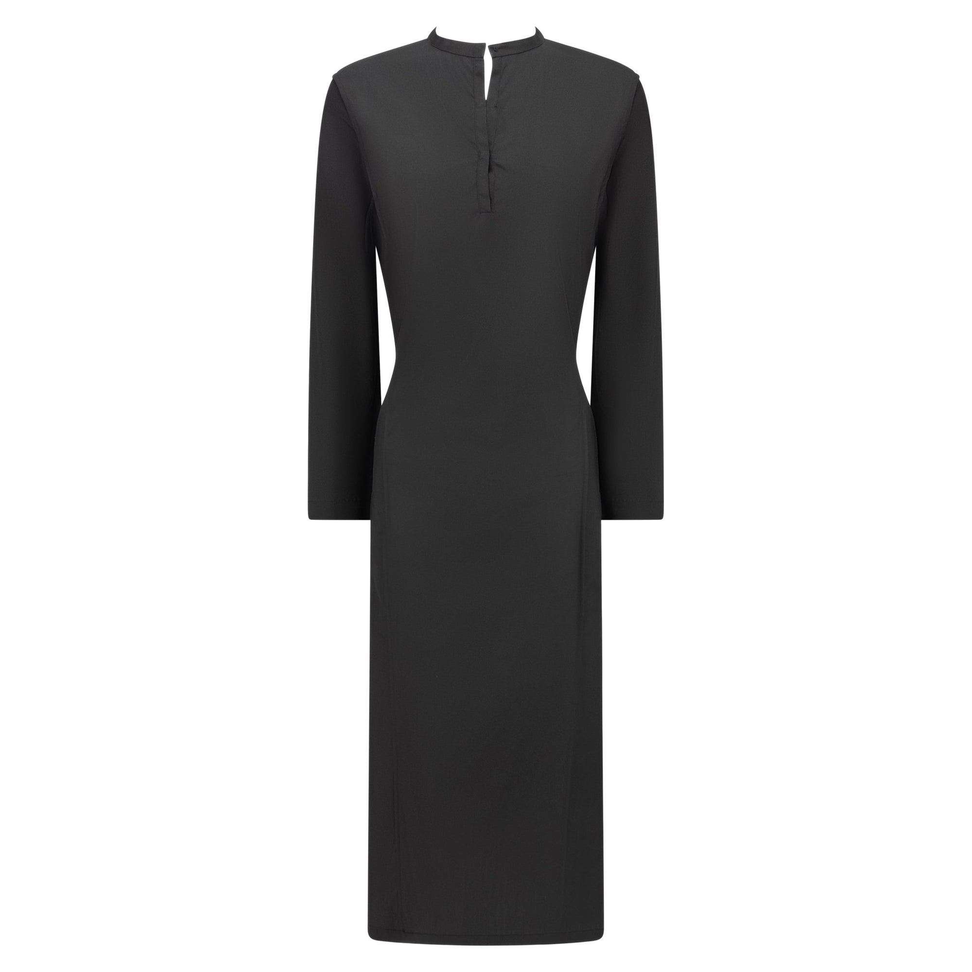 F/W 2002 Calvin Klein Collection Runway Black Keyhole High - Slit Tunic Top - RealList