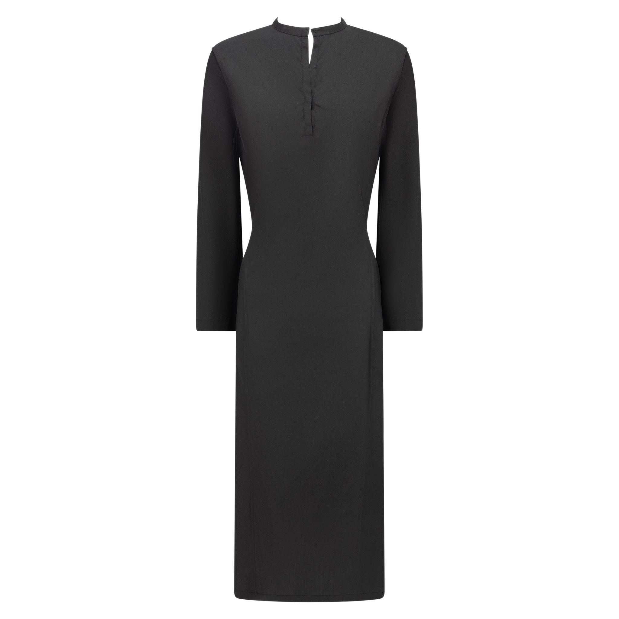 F/W 2002 Calvin Klein Collection Runway Black Keyhole High - Slit Tunic Top - RealList