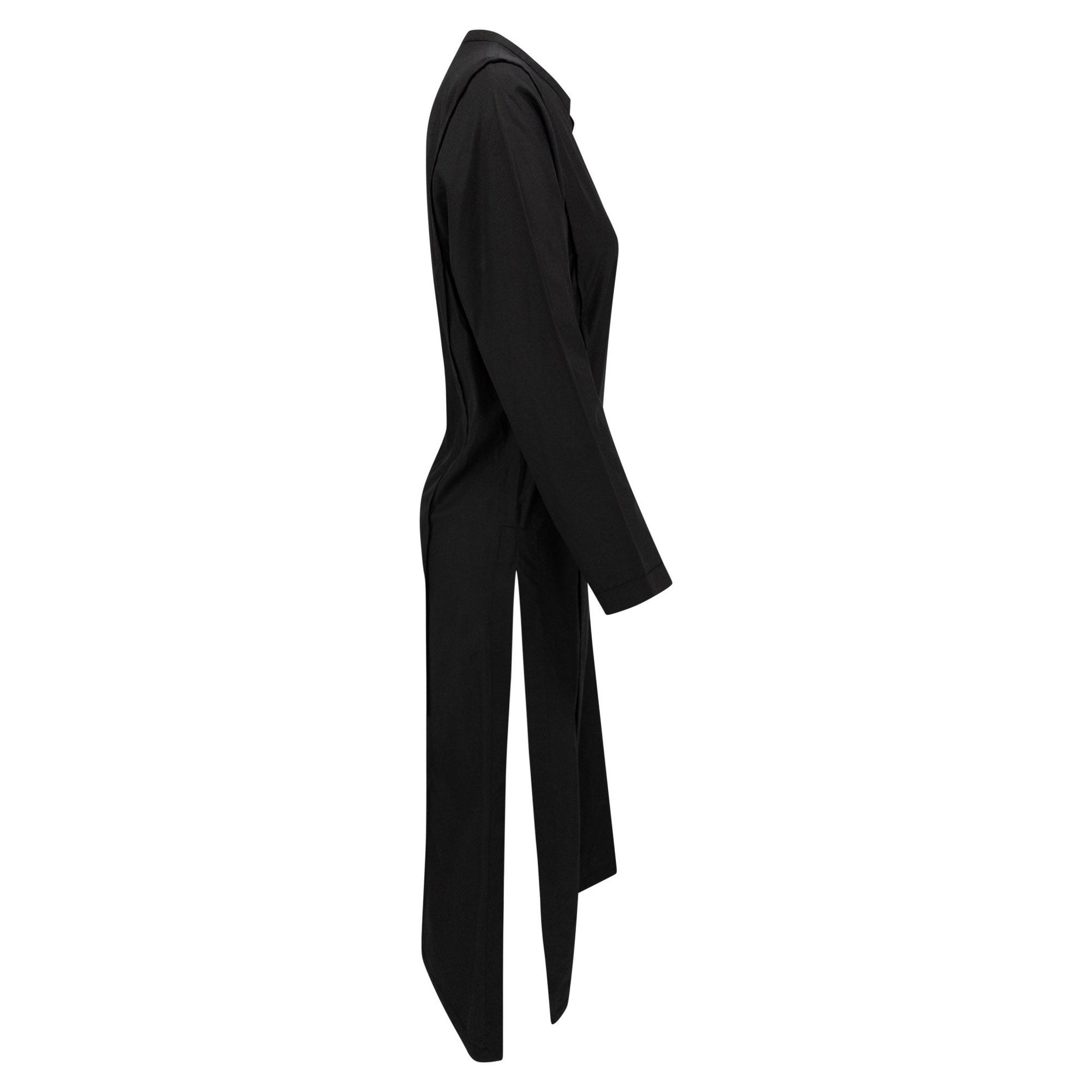 F/W 2002 Calvin Klein Collection Runway Black Keyhole High - Slit Tunic Top - RealList