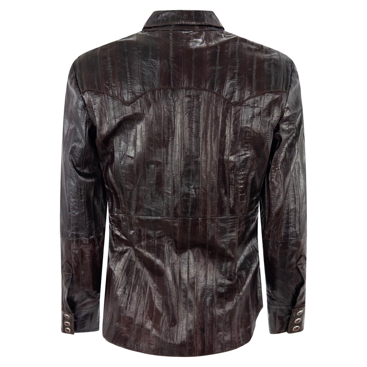 F/W 2002 Christian Dior by John Galliano Genuine Eel Skin Brown Leather Western Jacket - RealList