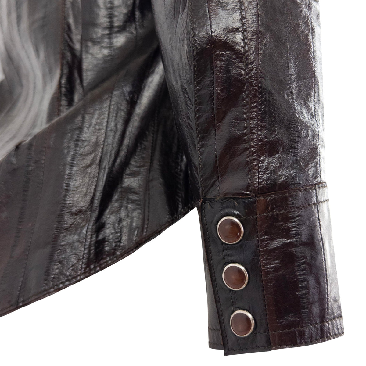 F/W 2002 Christian Dior by John Galliano Genuine Eel Skin Brown Leather Western Jacket - RealList