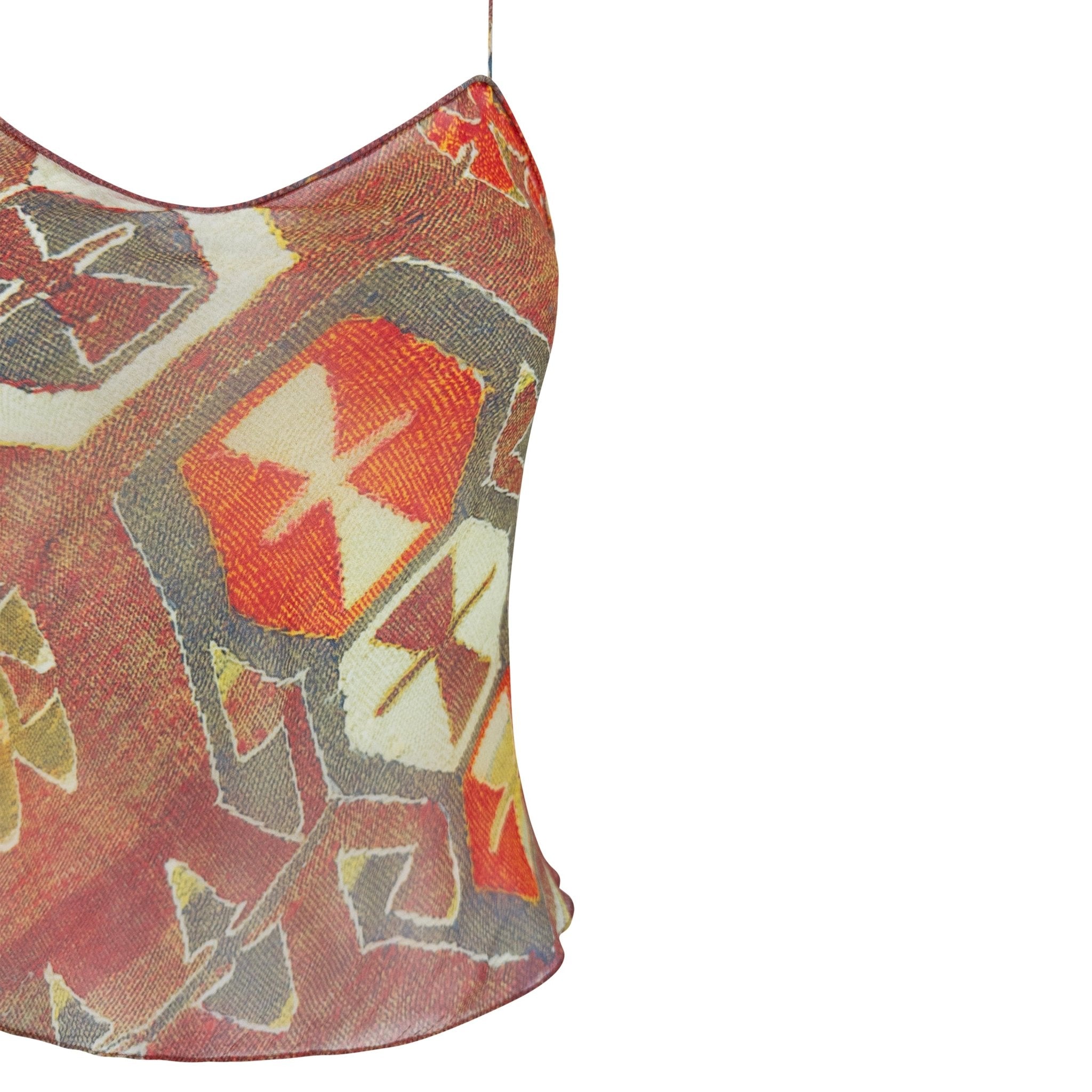 F/W 2002 Christian Dior by John Galliano Ikat Pattern Sheer Tank Top - RealList