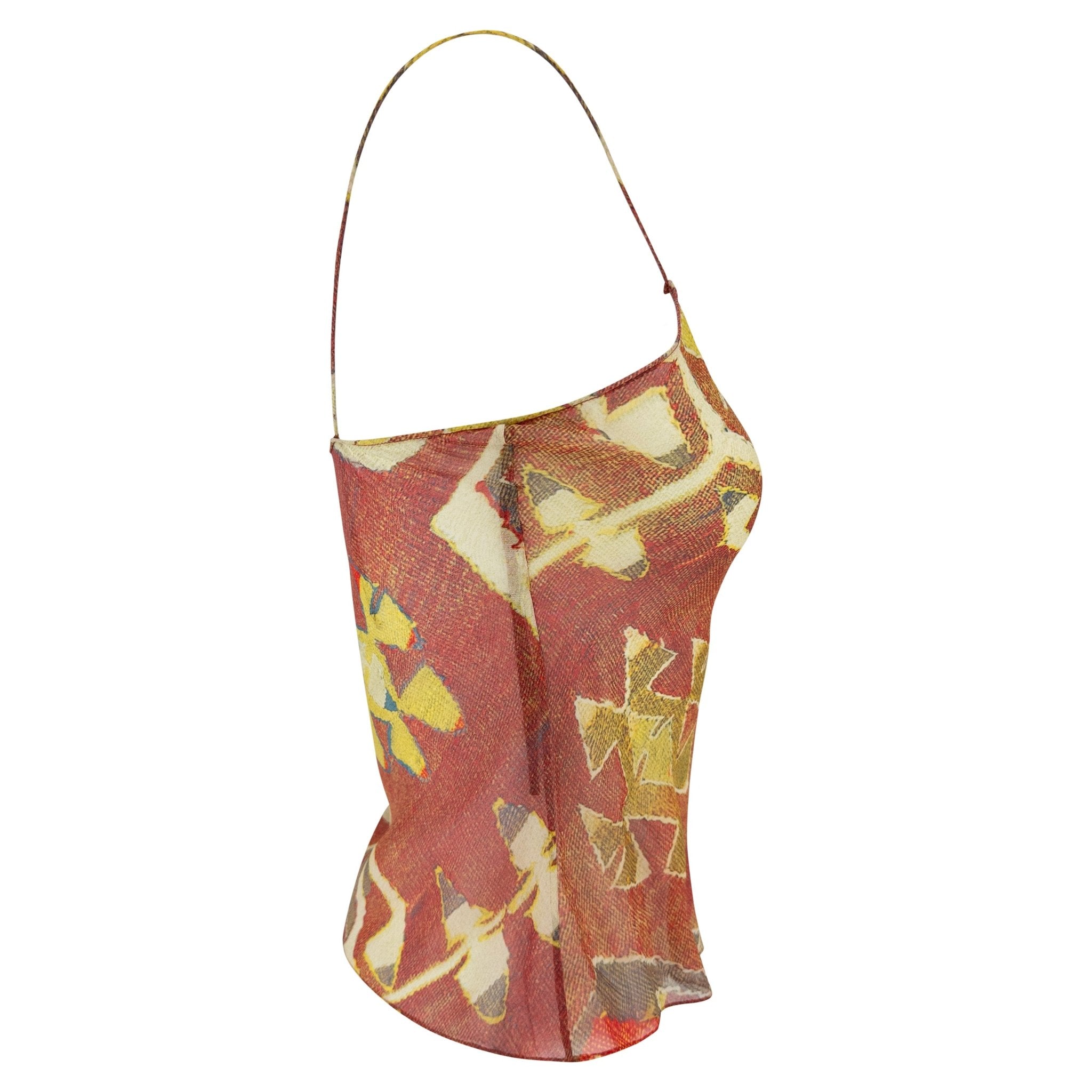 F/W 2002 Christian Dior by John Galliano Ikat Pattern Sheer Tank
