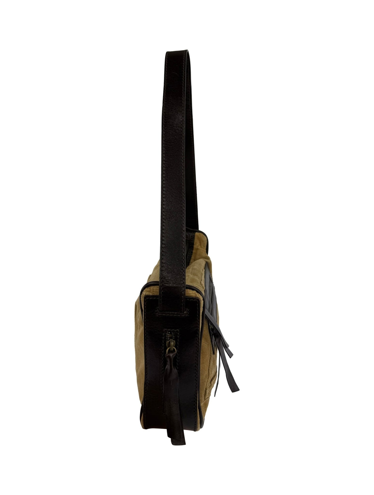 F/W 2002 Dolce & Gabbana Tan Corduroy Utility Shoulder Mini Bag - RealList