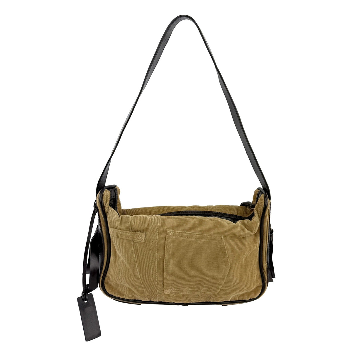 F/W 2002 Dolce & Gabbana Tan Corduroy Utility Shoulder Mini Bag - RealList