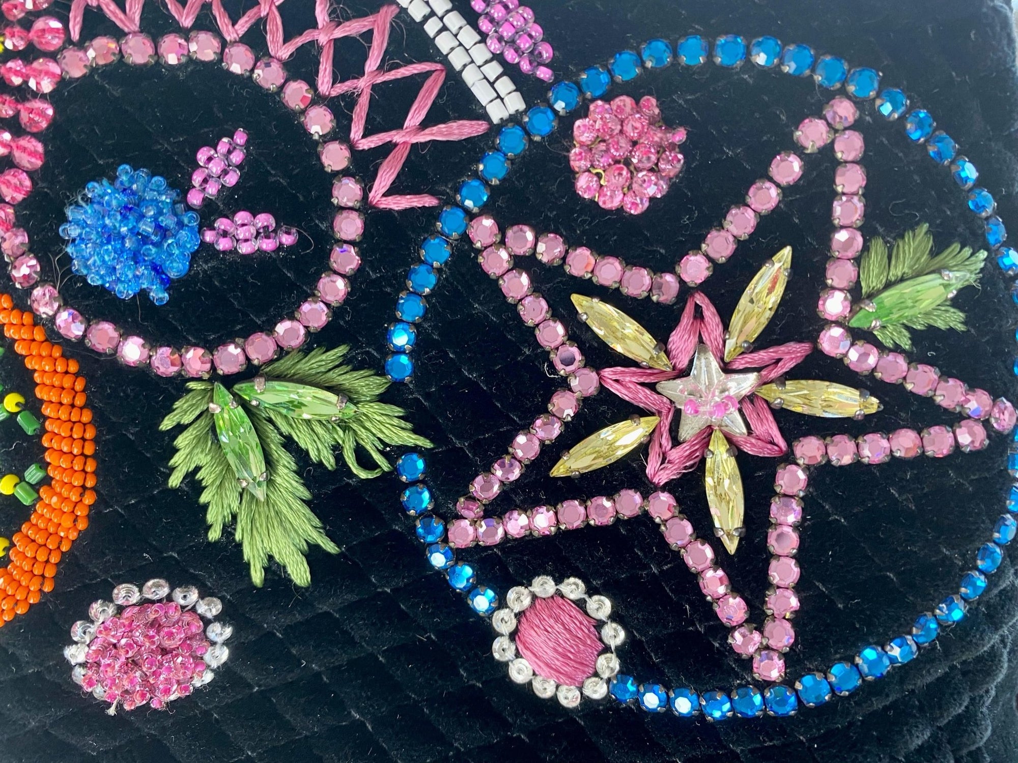 F/W 2002 Gianni Versace by Donatella Rhinestone Embroidered Velvet Mini Bag - RealList