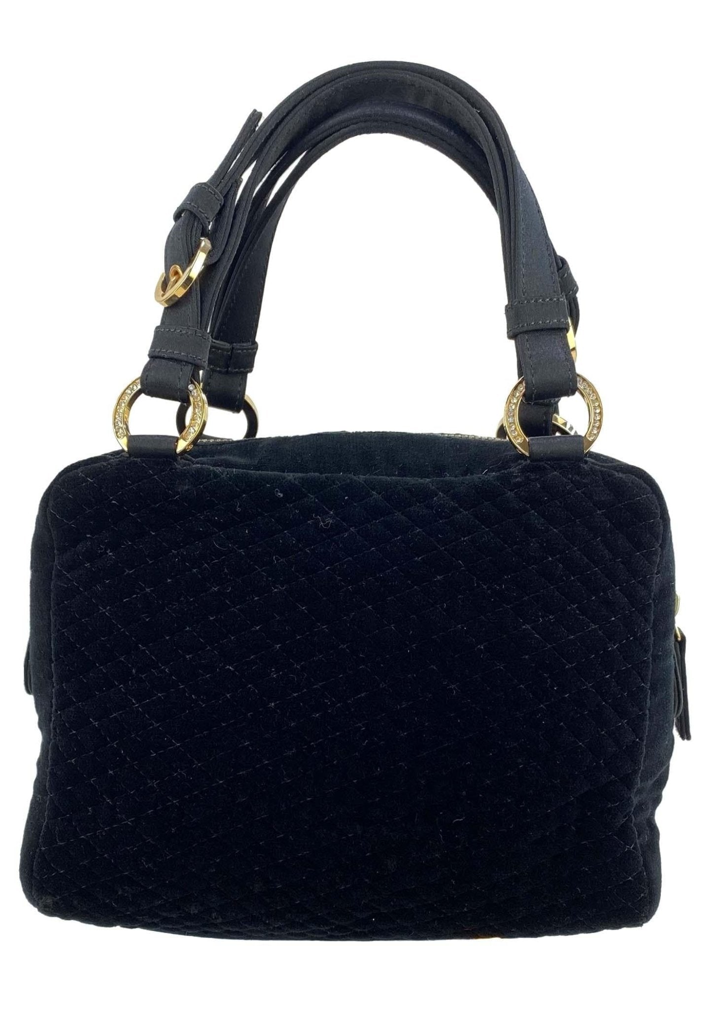 F/W 2002 Gianni Versace by Donatella Rhinestone Embroidered Velvet Mini Bag - RealList