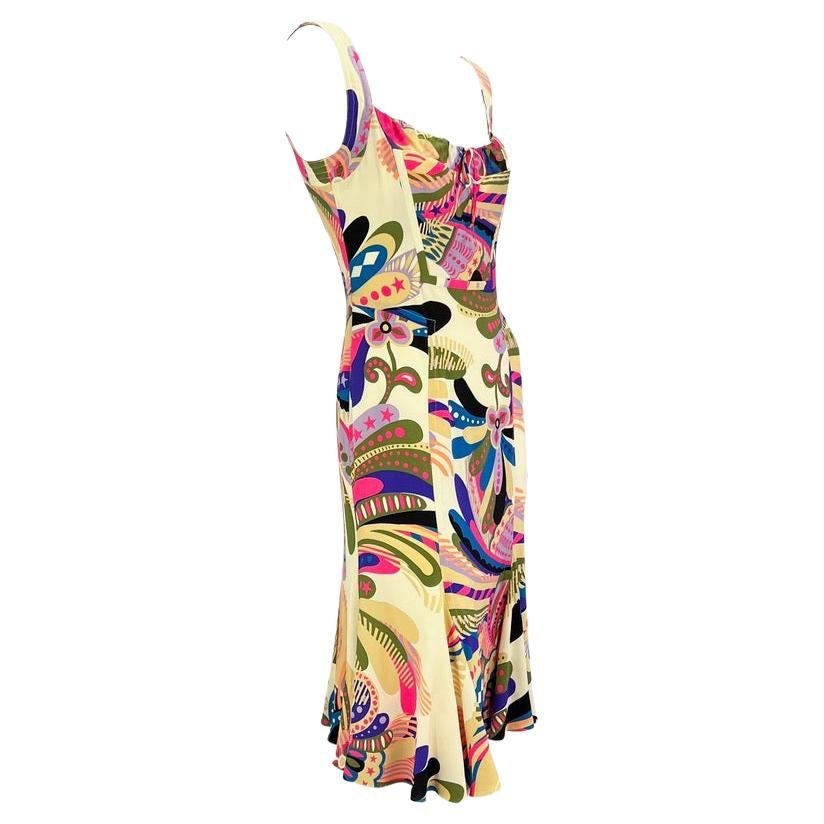F/W 2002 Gianni Versace by Donatella Runway Psychedelic Print Sleeveless Dress - RealList