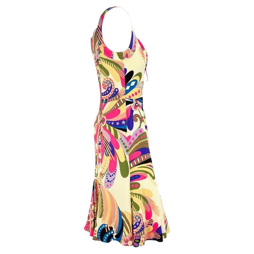 F/W 2002 Gianni Versace by Donatella Runway Psychedelic Print Sleeveless Dress - RealList