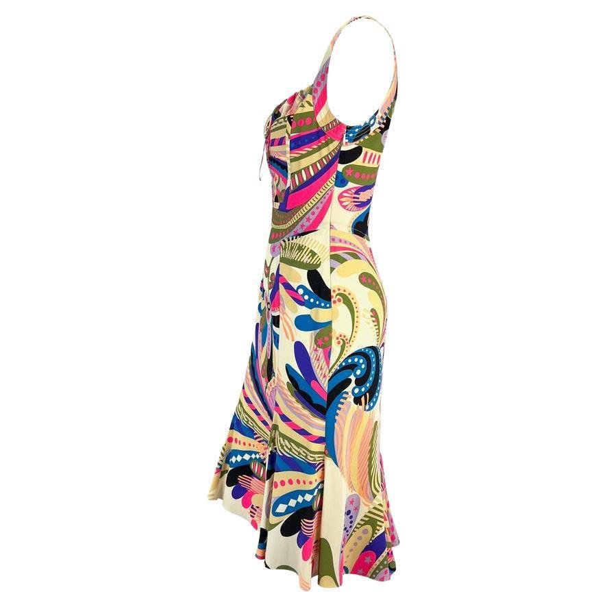F/W 2002 Gianni Versace by Donatella Runway Psychedelic Print Sleeveless Dress - RealList