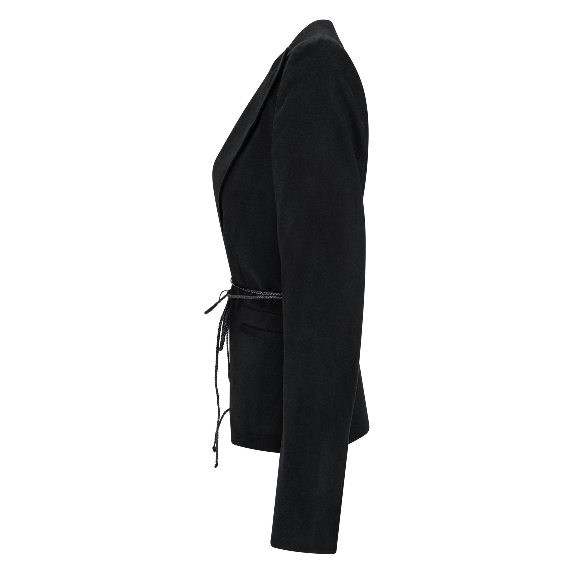 F/W 2002 Gucci by Tom Ford Black Braided Leather Tie Moleskin Blazer Jacket - RealList