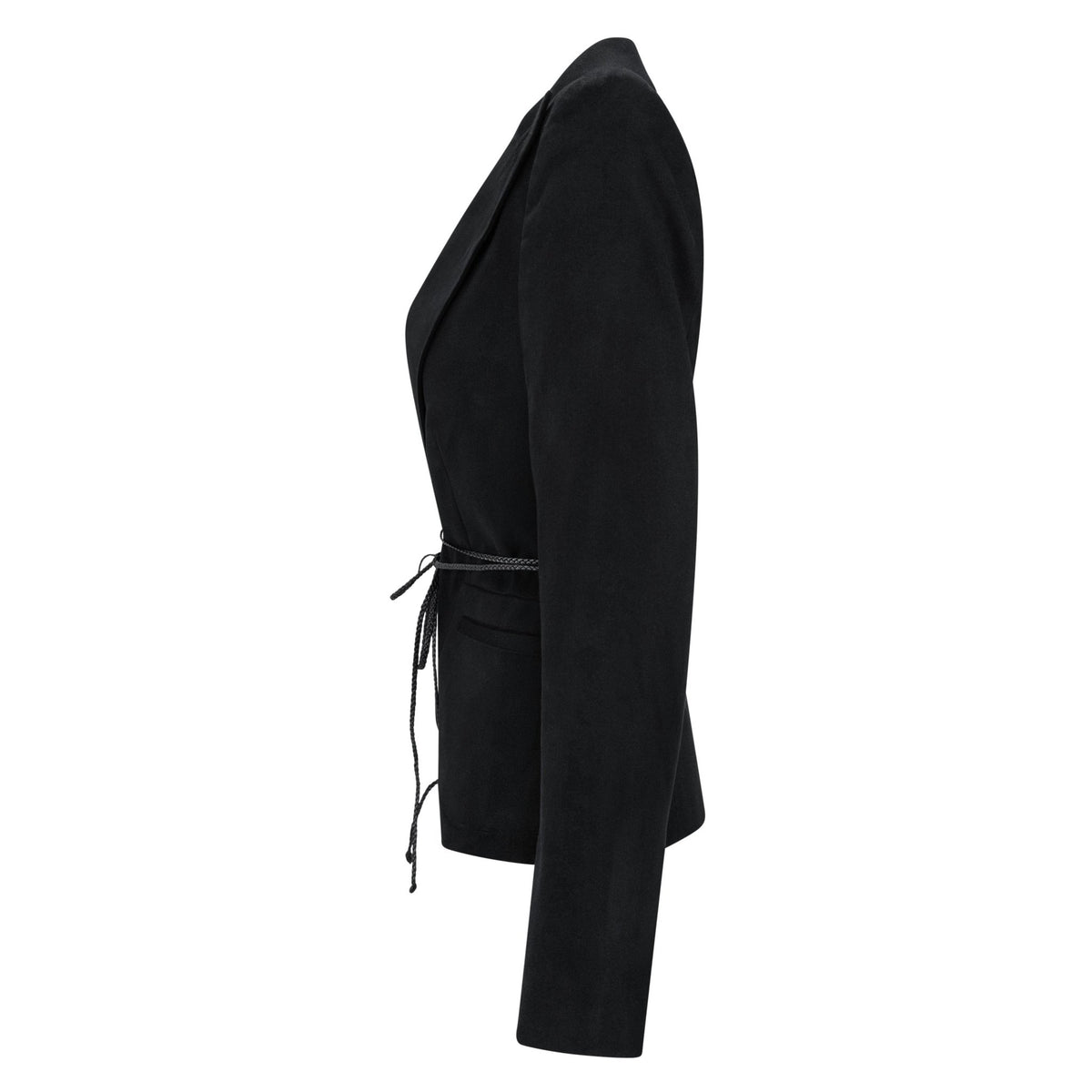 F/W 2002 Gucci by Tom Ford Black Braided Leather Tie Moleskin Blazer Jacket - RealList