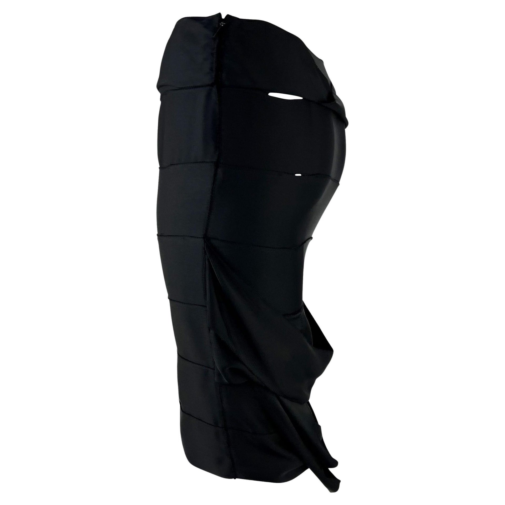 F/W 2002 Gucci by Tom Ford Black Silk Satin Ribbon Bodycon Skirt - RealList