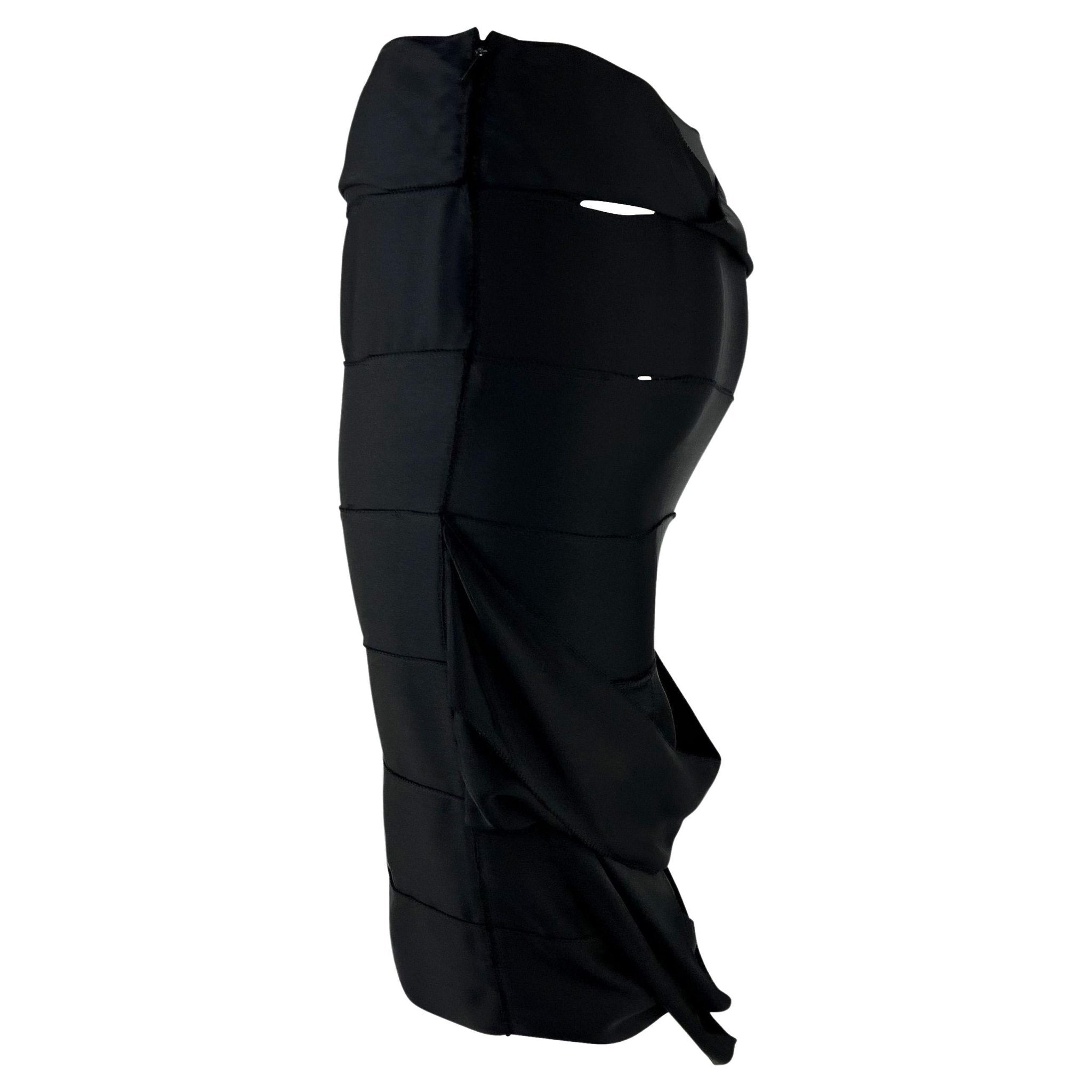 F/W 2002 Gucci by Tom Ford Black Silk Satin Ribbon Bodycon Skirt - RealList