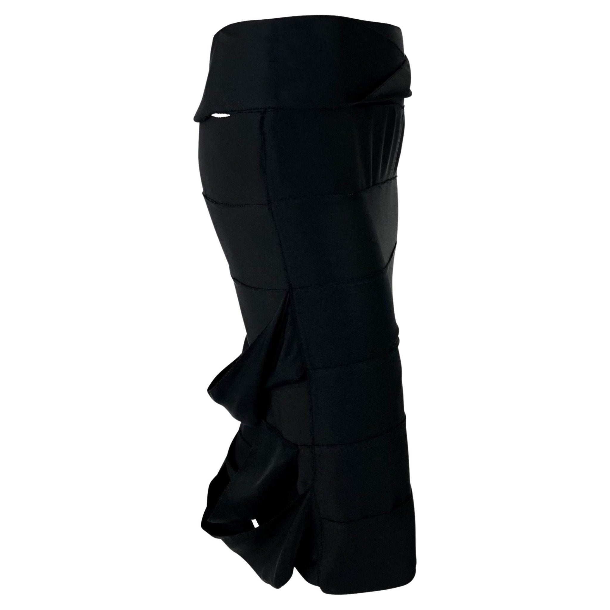 F/W 2002 Gucci by Tom Ford Black Silk Satin Ribbon Bodycon Skirt - RealList