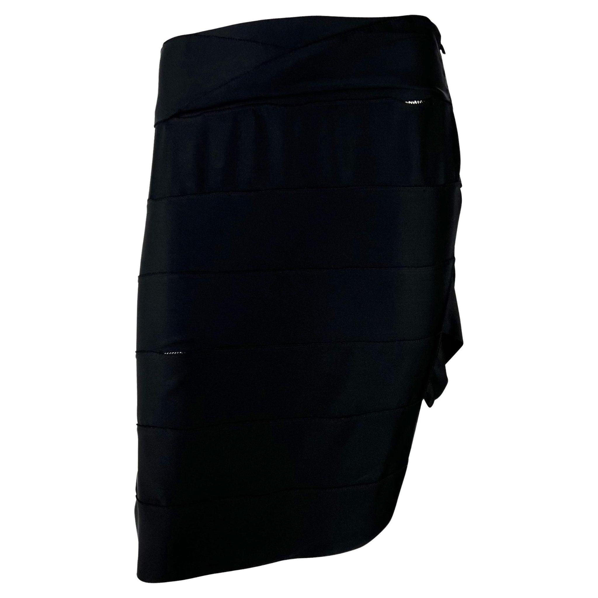 F/W 2002 Gucci by Tom Ford Black Silk Satin Ribbon Bodycon Skirt - RealList