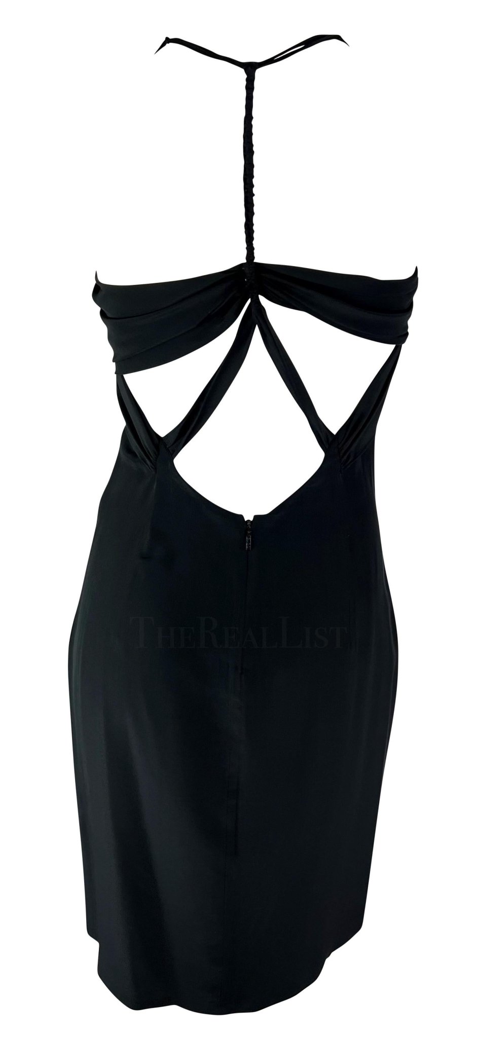 F/W 2002 Gucci by Tom Ford Black Silk Strap Mini Dress - RealList