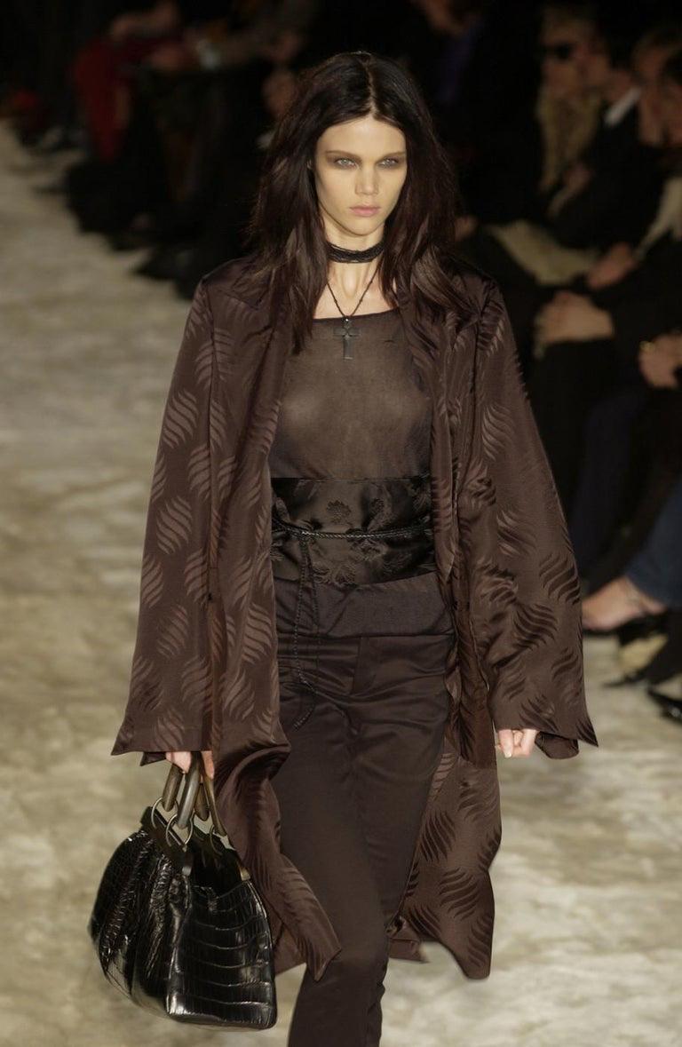 F/W 2002 Gucci by Tom Ford Genuine Ostrich Braided Leather Wood Shoulder Bag - RealList