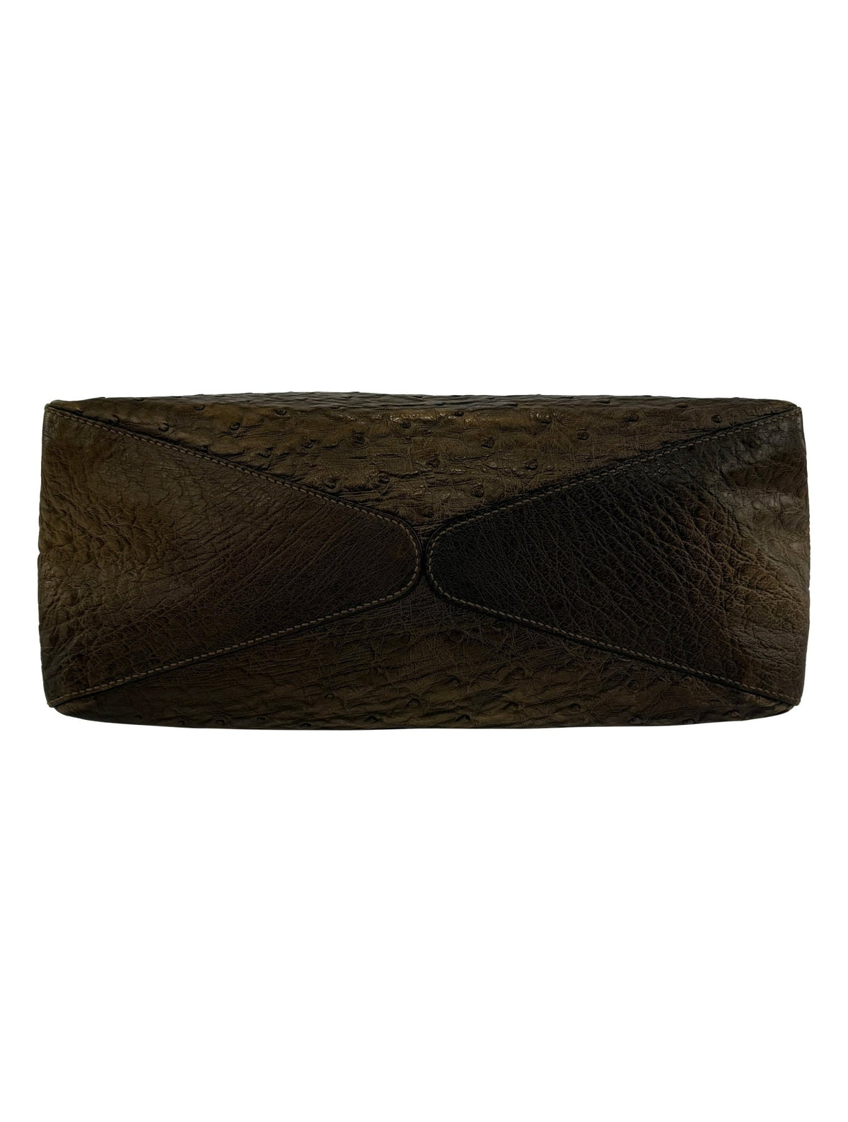 F/W 2002 Gucci by Tom Ford Genuine Ostrich Leather Wood Top Handle Tan Bag - RealList