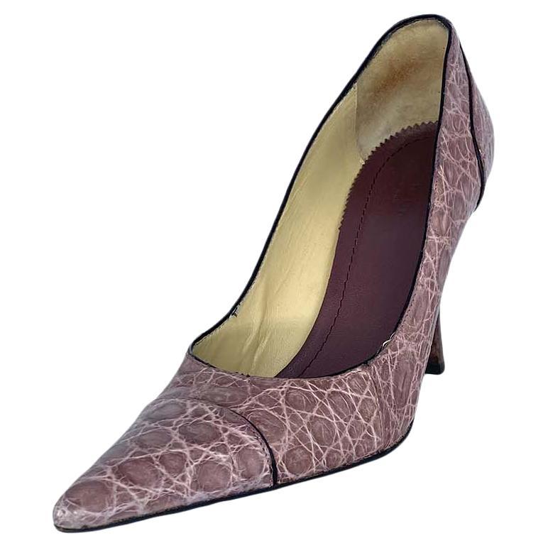 F/W 2002 Gucci by Tom Ford Lavender Alligator 4.25" Heels - RealList