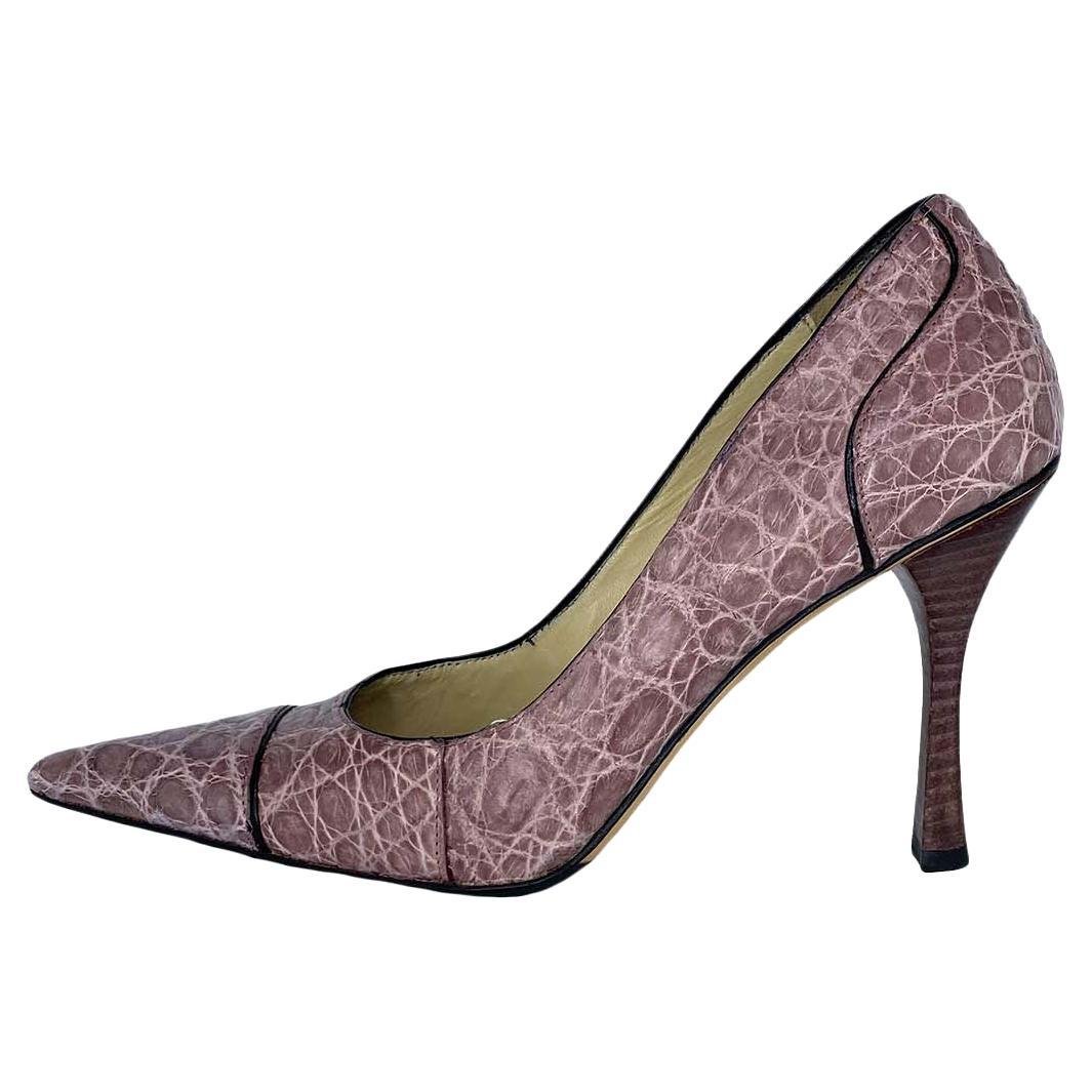 F/W 2002 Gucci by Tom Ford Lavender Alligator 4.25" Heels - RealList