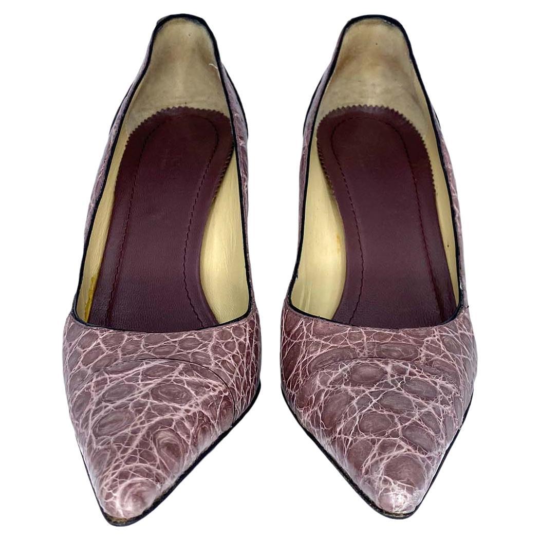 F/W 2002 Gucci by Tom Ford Lavender Alligator 4.25" Heels - RealList
