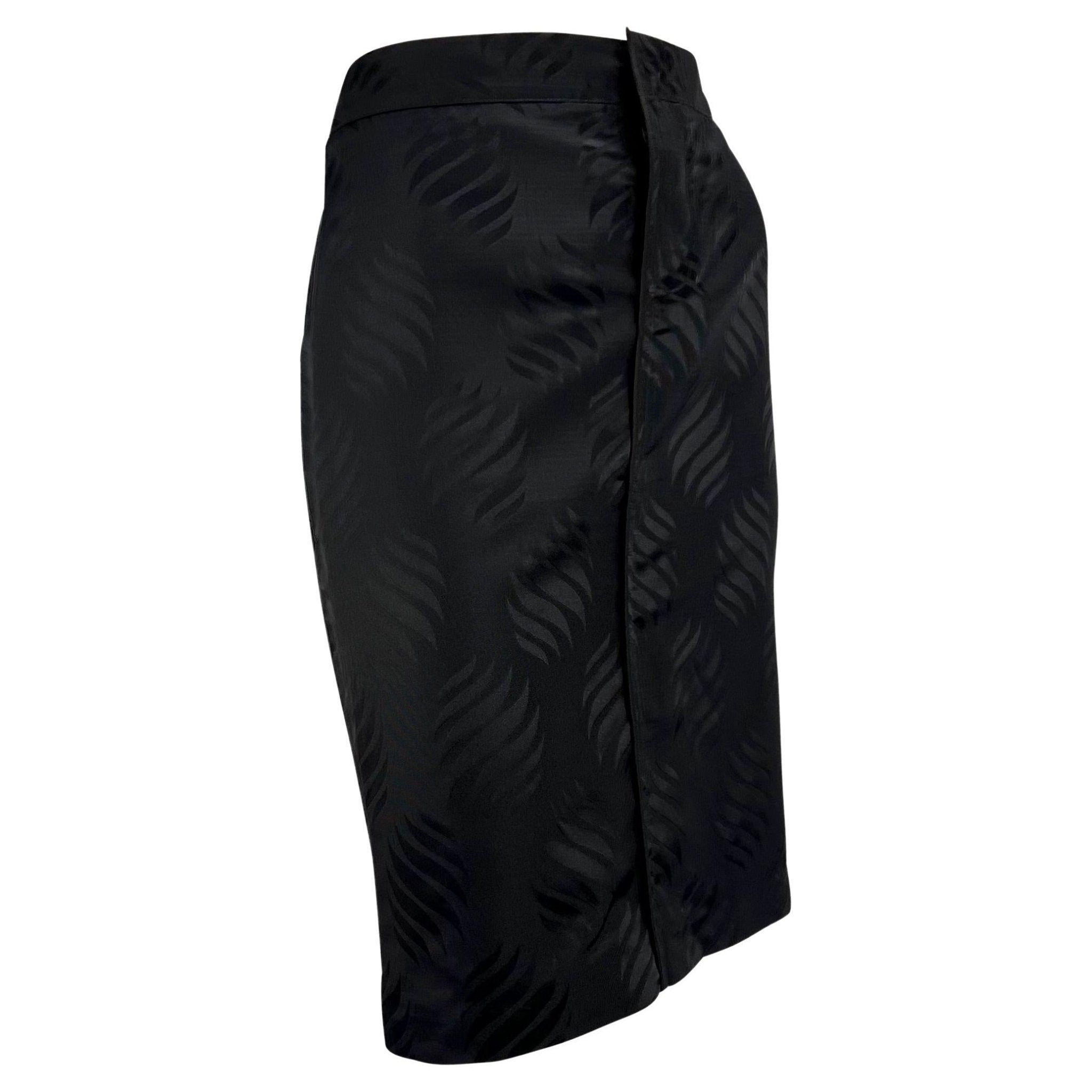 F/W 2002 Gucci by Tom Ford Navy Silk Buckle Skirt - RealList