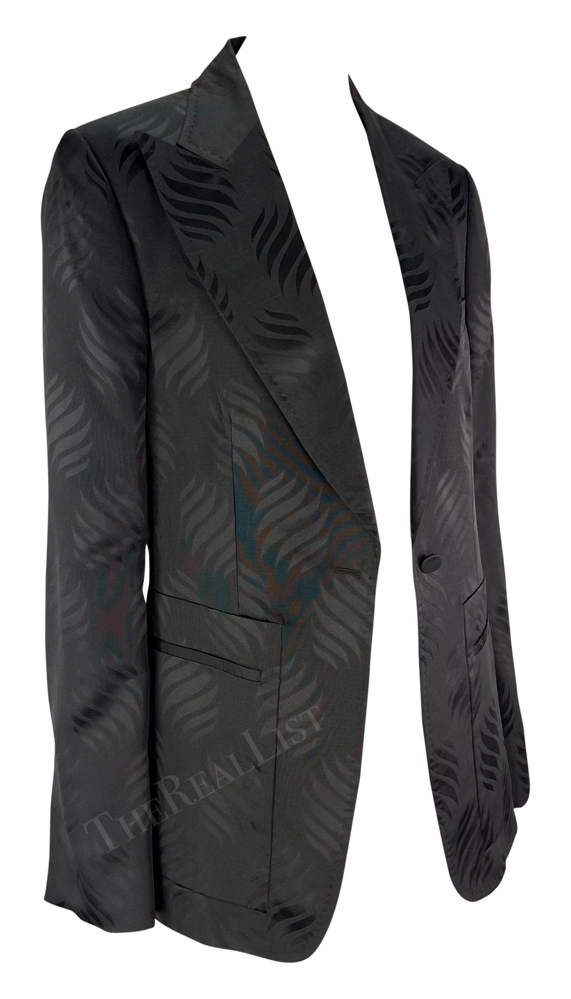 F/W 2002 Gucci by Tom Ford Runway Purple Silk Jacquard Blazer - RealList