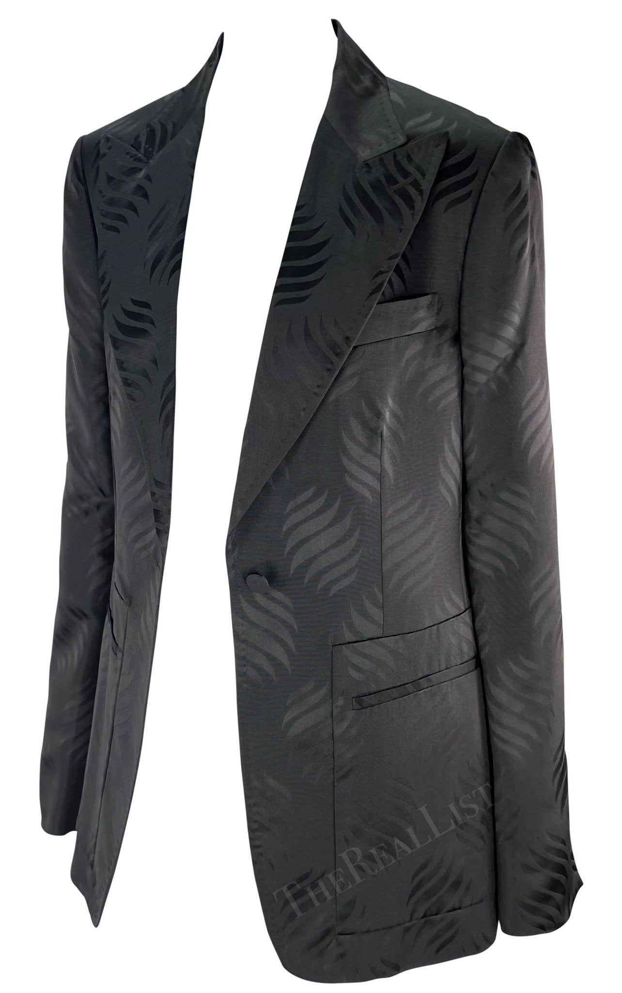 F/W 2002 Gucci by Tom Ford Runway Purple Silk Jacquard Blazer - RealList