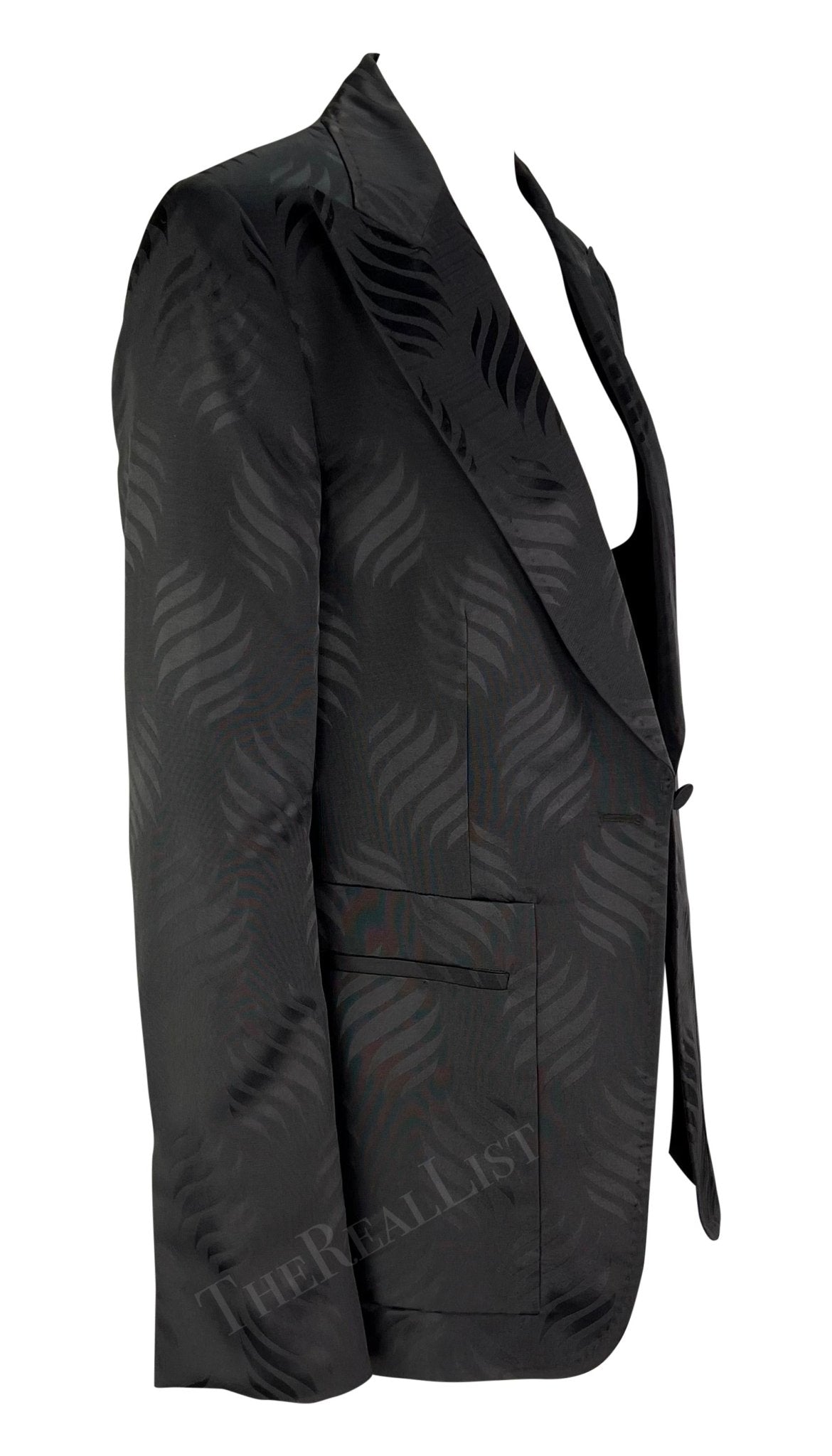 F/W 2002 Gucci by Tom Ford Runway Purple Silk Jacquard Blazer - RealList