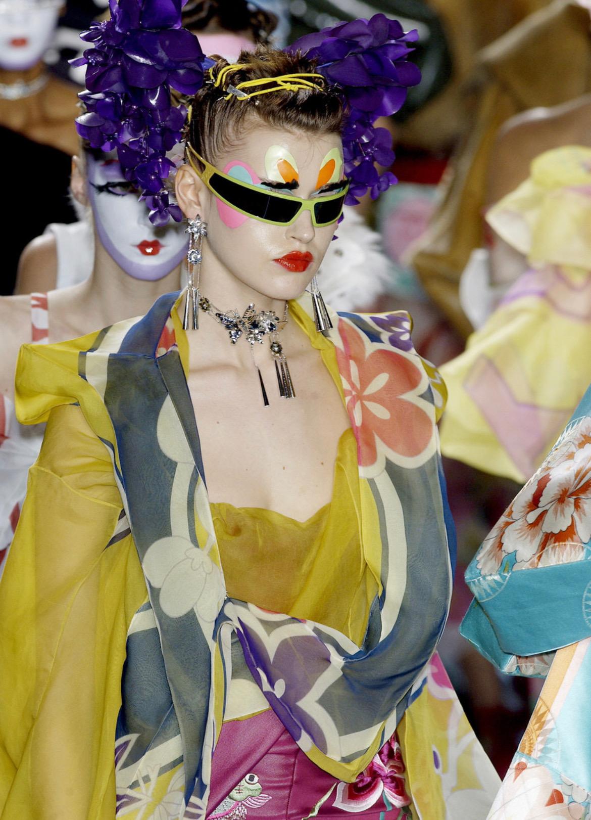 F/W 2003 Christian Dior by John Galliano Green Yellow Wrap Bandage Sunglasses - RealList