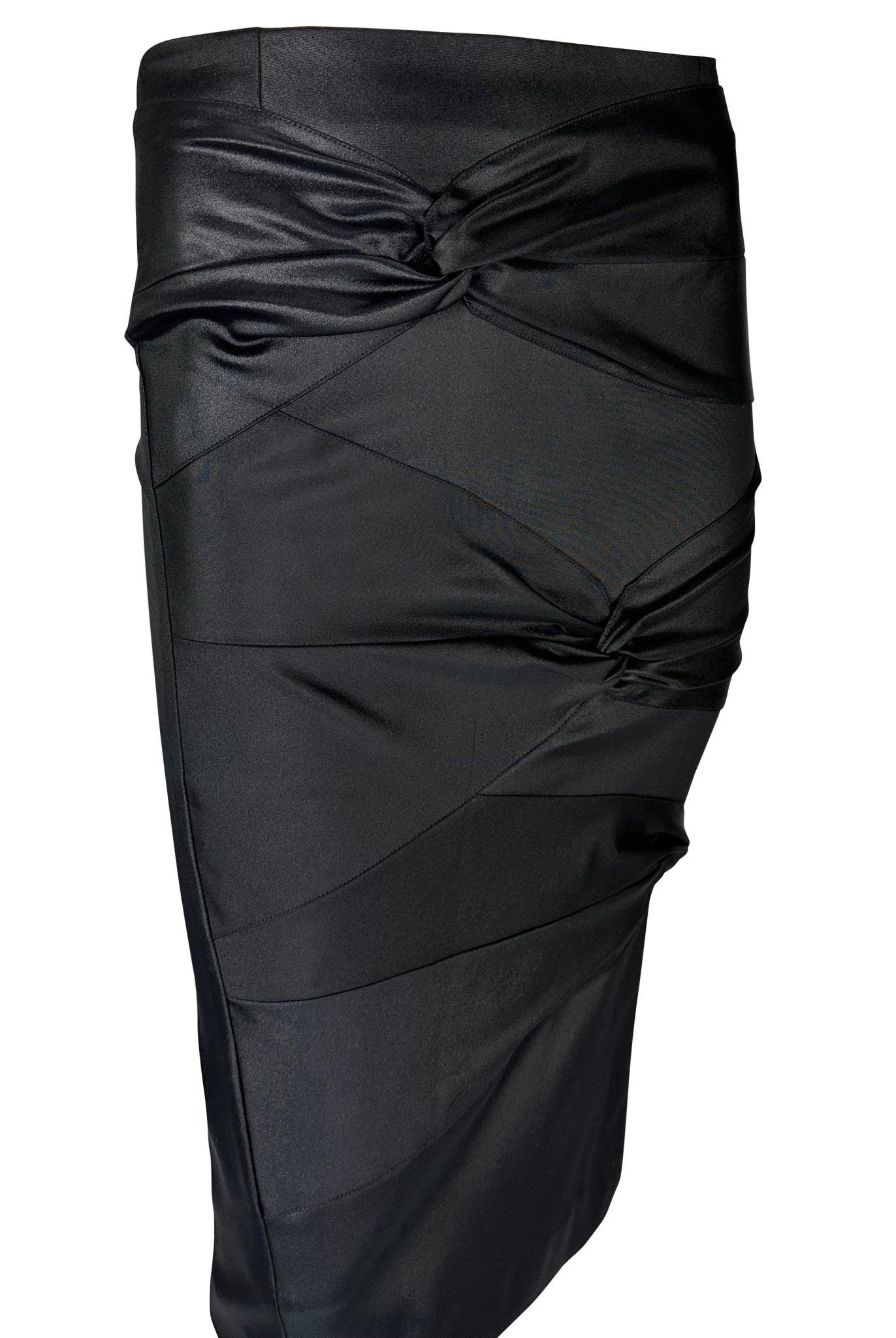 F/W 2003 Christian Dior by John Galliano Tie Accent Bodycon Stretch Skirt - RealList