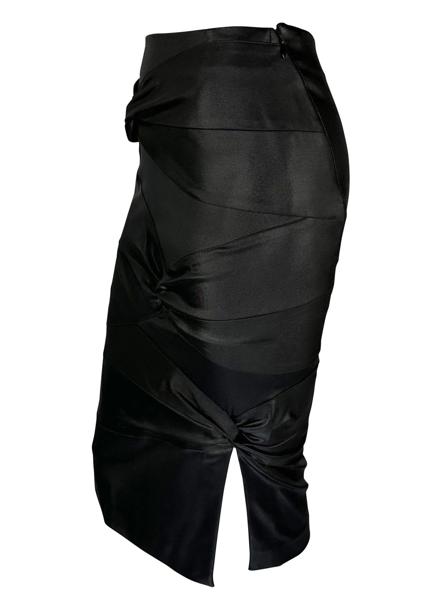 F/W 2003 Christian Dior by John Galliano Tie Accent Bodycon Stretch Skirt - RealList