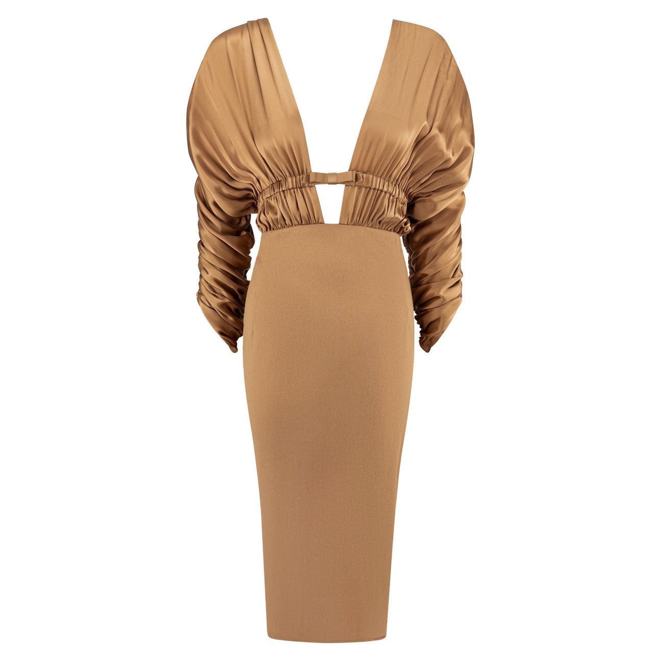 F/W 2003 Gianfranco Ferré Beyoncé Runway Plunging Long Sleeve Cocktail Dress - RealList