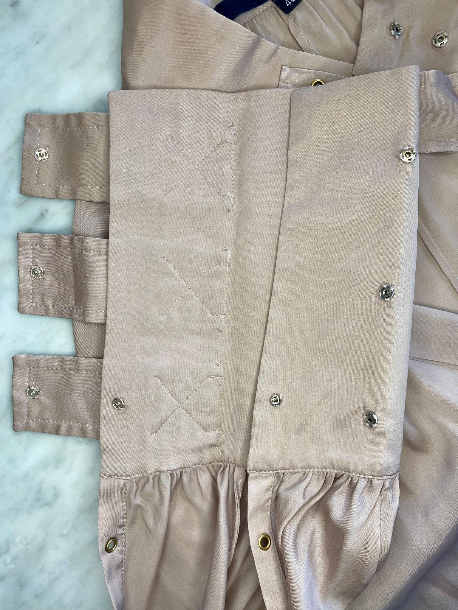 F/W 2003 Gucci by Tom Ford Beige Silk Strap Long Sleeve Shirt - RealList