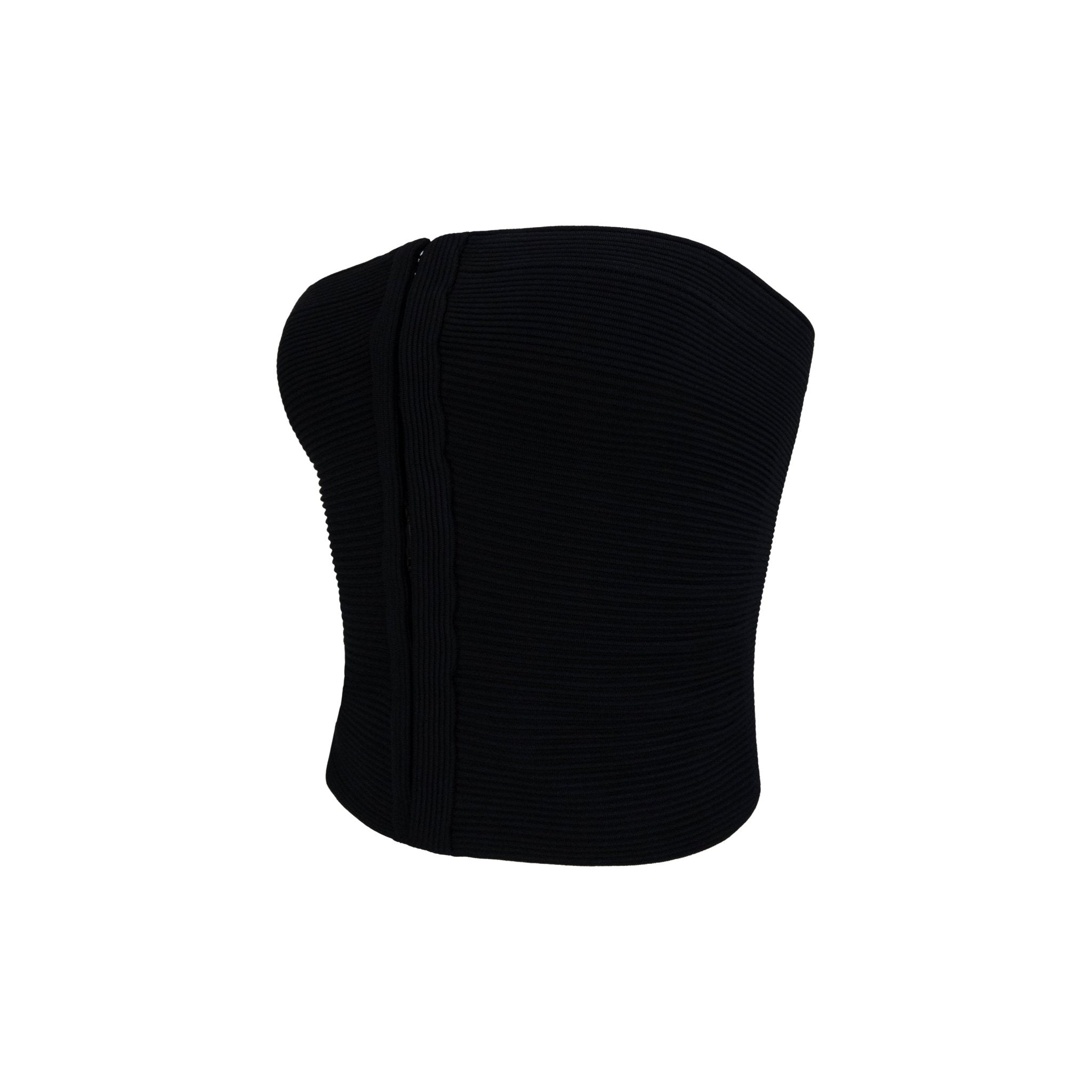 F/W 2003 Gucci by Tom Ford Black Ribbed Knit Strapless Crop Top - RealList