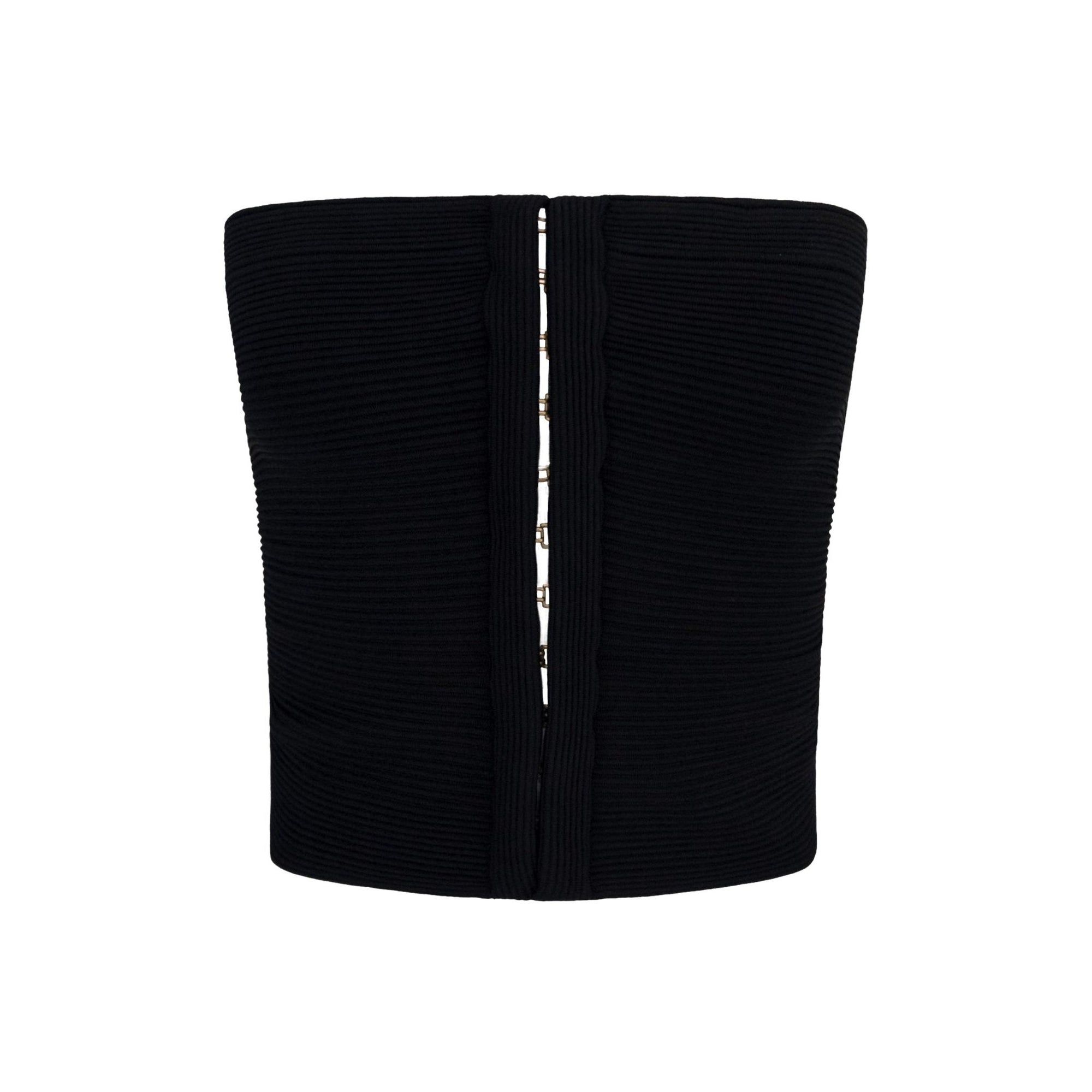 F/W 2003 Gucci by Tom Ford Black Ribbed Knit Strapless Crop Top - RealList