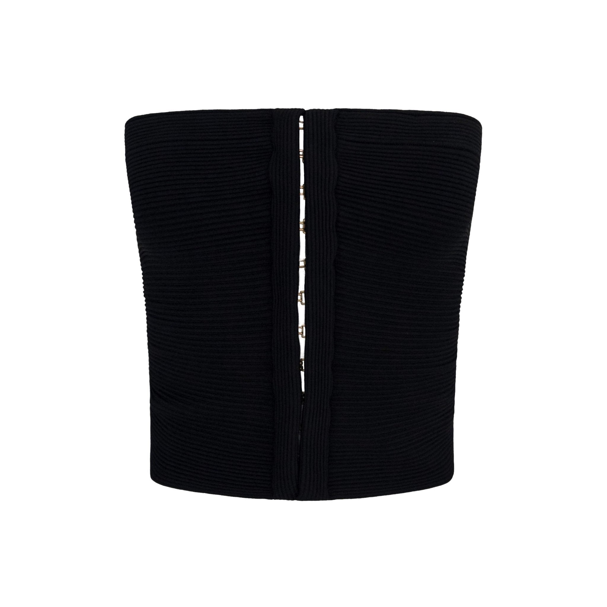 F/W 2003 Gucci by Tom Ford Black Ribbed Knit Strapless Crop Top - RealList