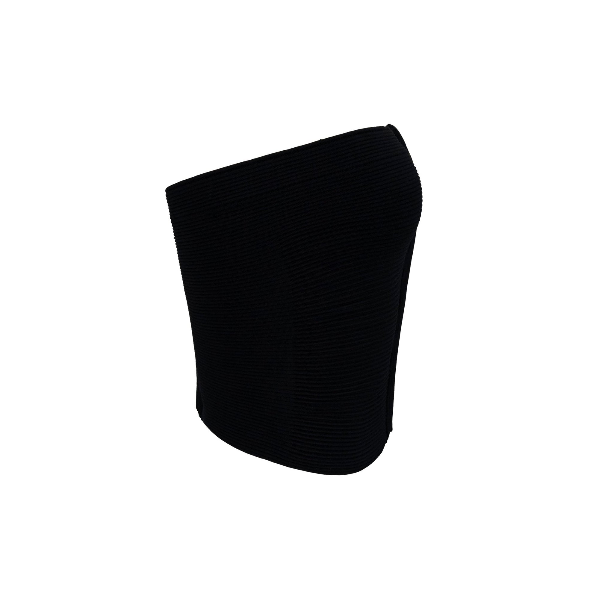 F/W 2003 Gucci by Tom Ford Black Ribbed Knit Strapless Crop Top - RealList