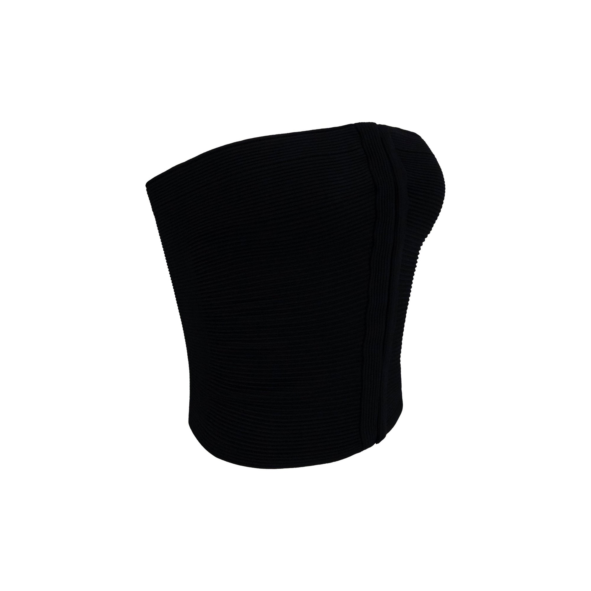 F/W 2003 Gucci by Tom Ford Black Ribbed Knit Strapless Crop Top - RealList