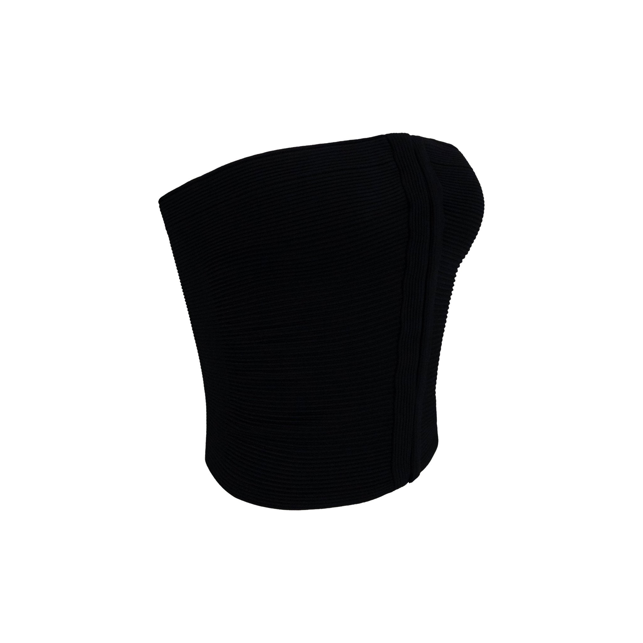 F/W 2003 Gucci by Tom Ford Black Ribbed Knit Strapless Crop Top - RealList