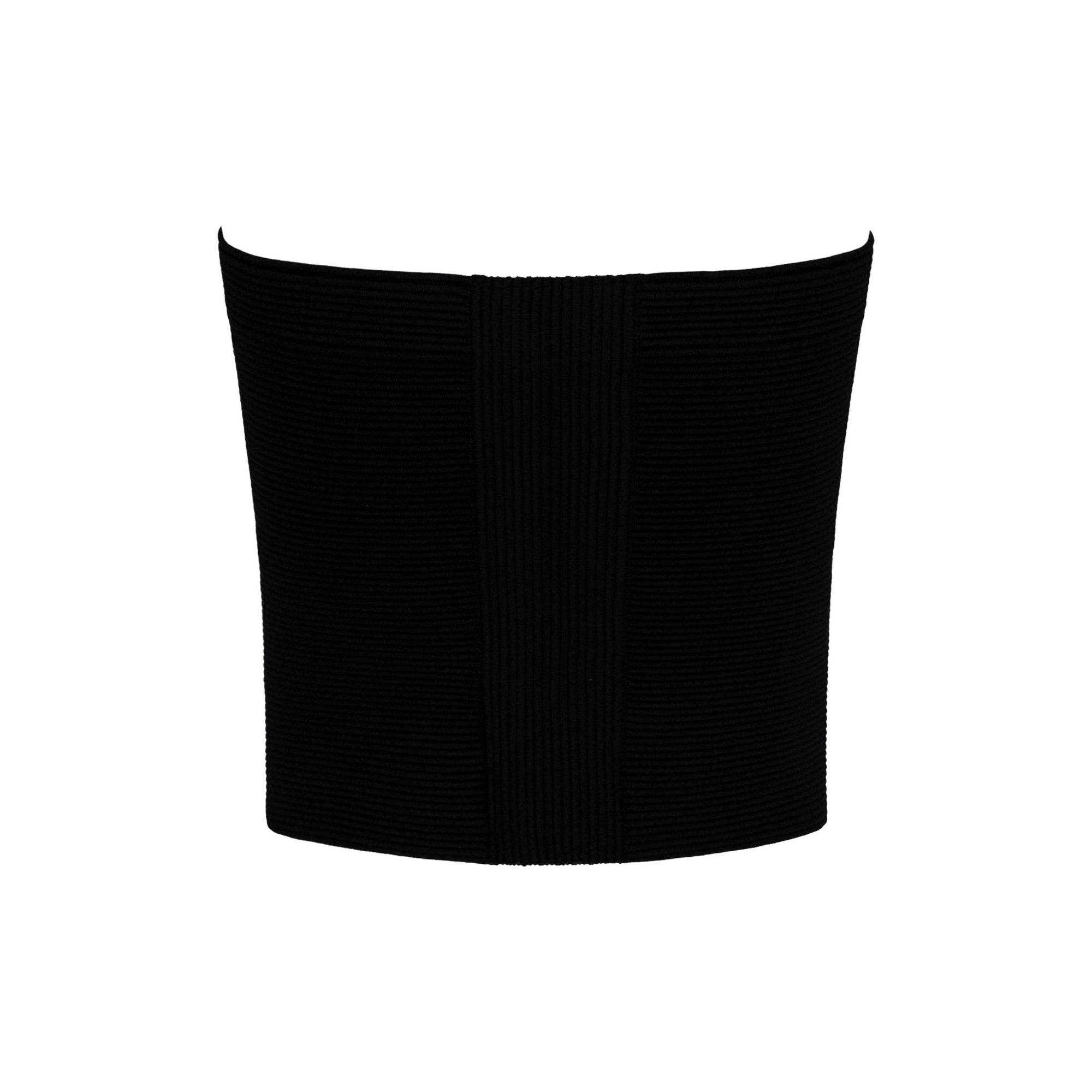 F/W 2003 Gucci by Tom Ford Black Ribbed Knit Strapless Crop Top - RealList