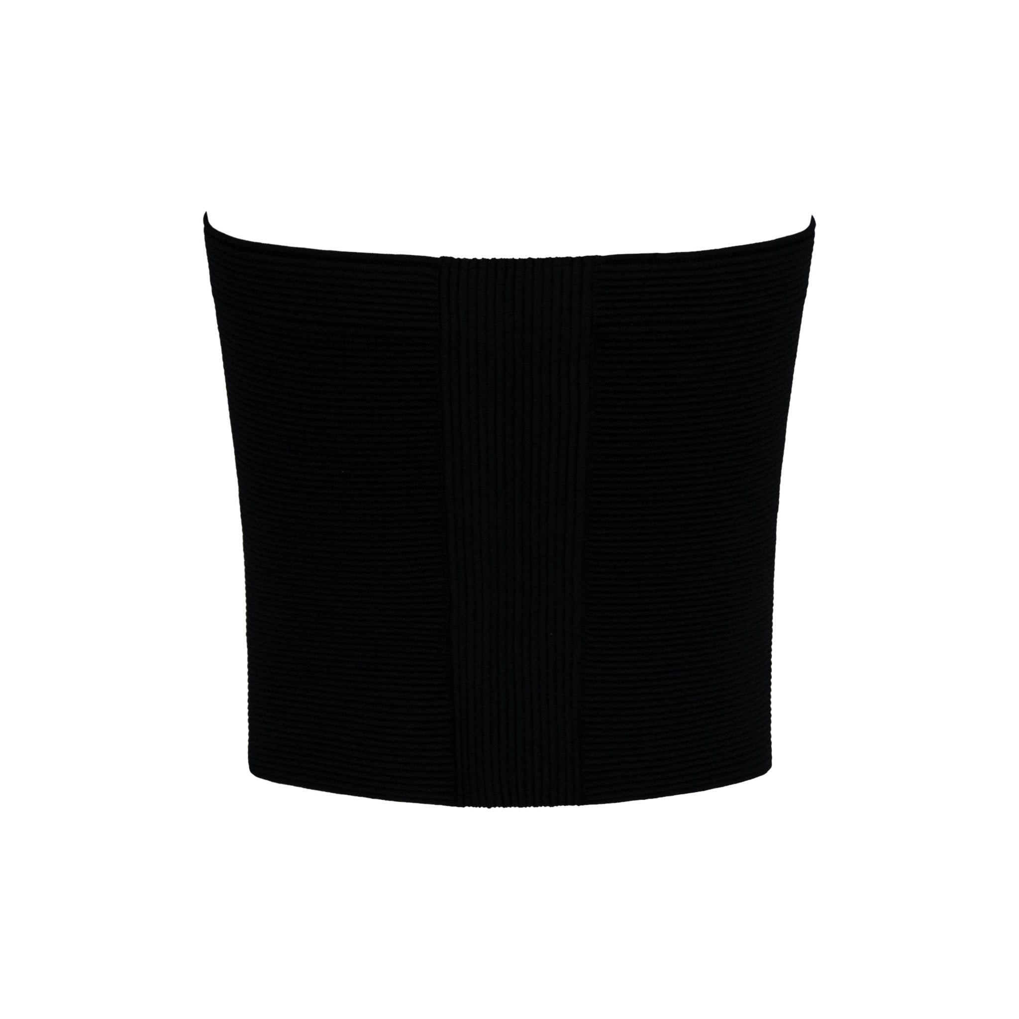 F/W 2003 Gucci by Tom Ford Black Ribbed Knit Strapless Crop Top - RealList