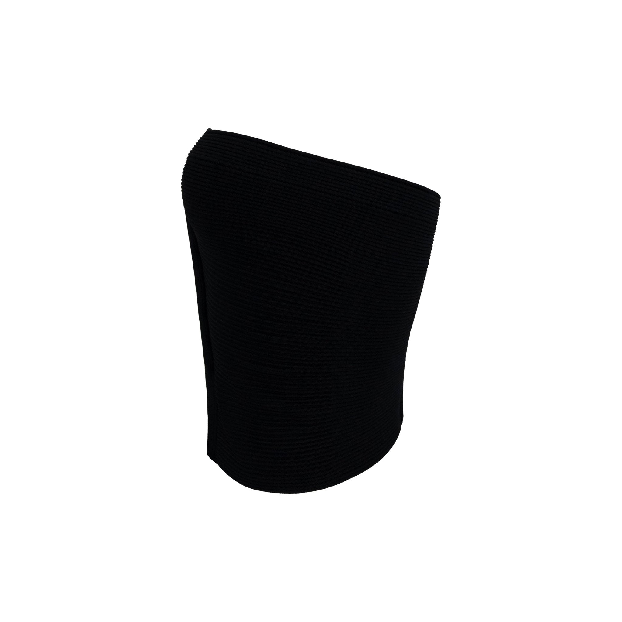 F/W 2003 Gucci by Tom Ford Black Ribbed Knit Strapless Crop Top - RealList
